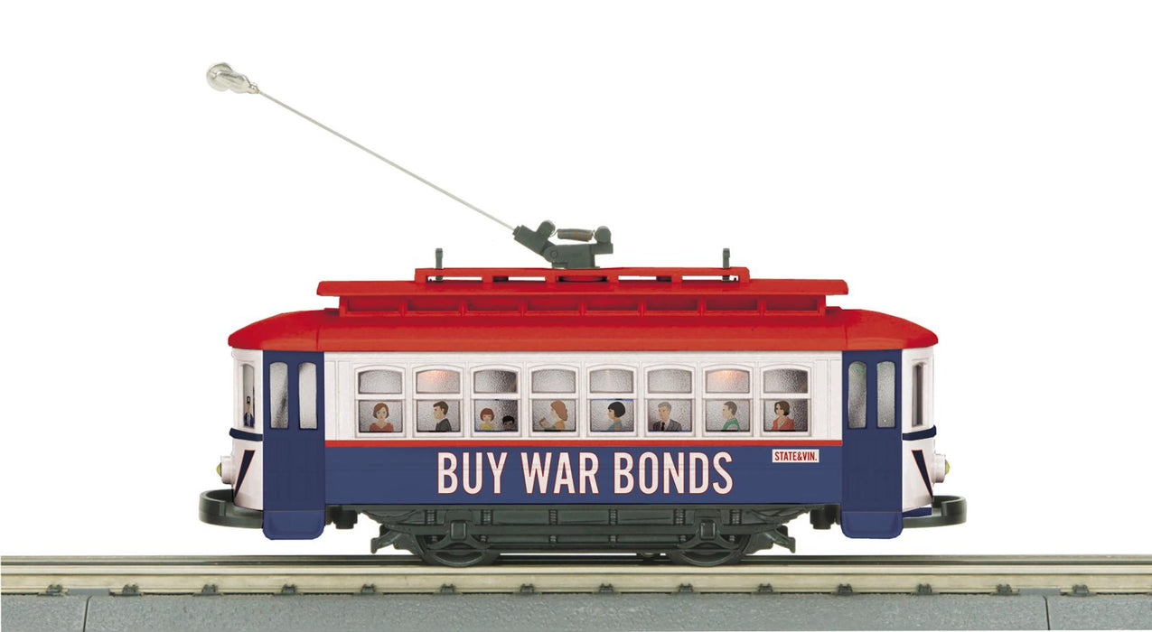 MTH RailKing 30-5247 O Gauge Bump-N-Go Trolley Buy War Bonds