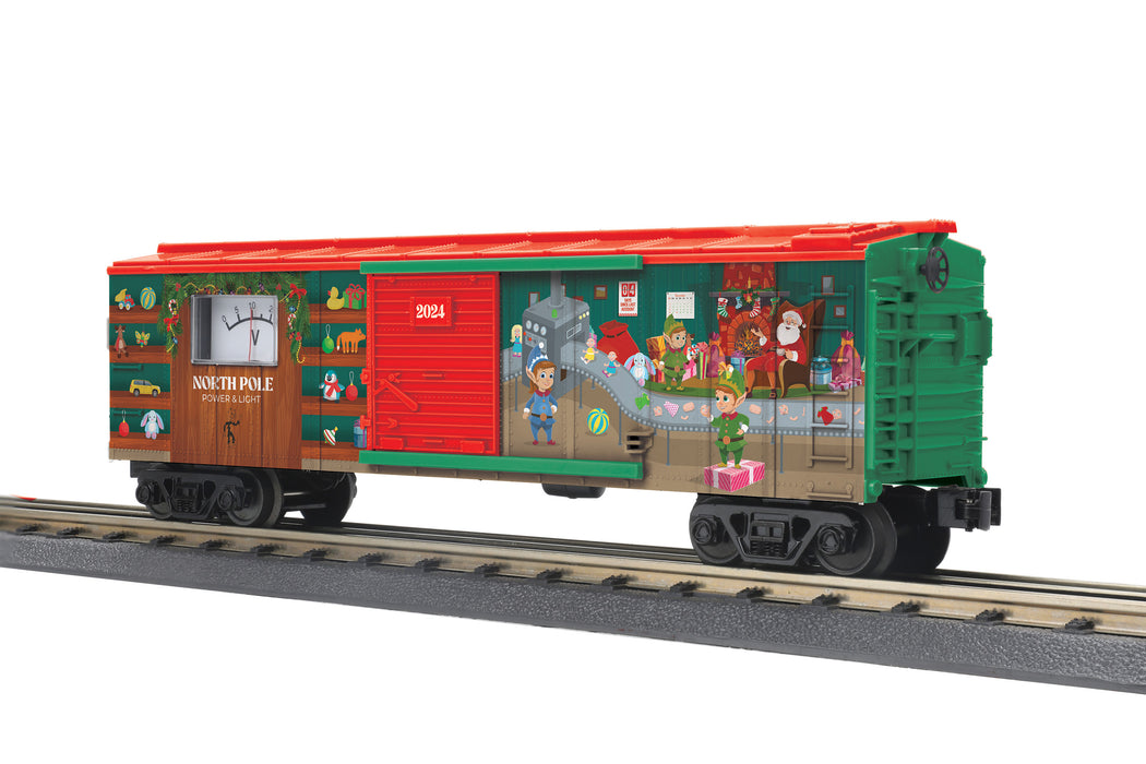 MTH Railking 30-71185 O Gauge Boxcar with Power Meter North Pole