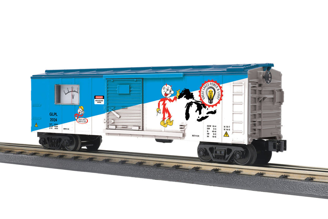MTH Railking 30-71187 O Gauge Boxcar with Power Meter Great Lakes Power