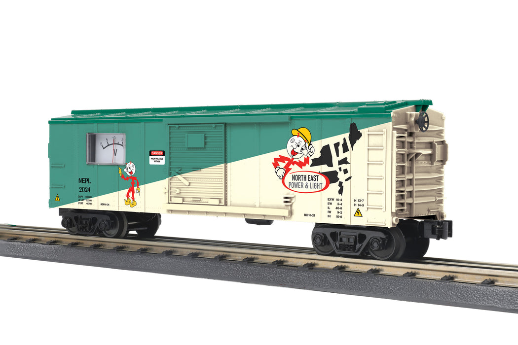 MTH Railking 30-71188 O Gauge Boxcar with Power Meter North East Power