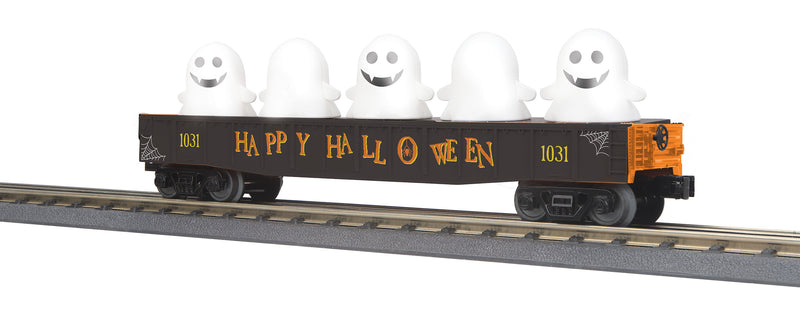 MTH RailKing 30-72226 O Gauge Halloween Gondola with Flickering Ghosts - Black