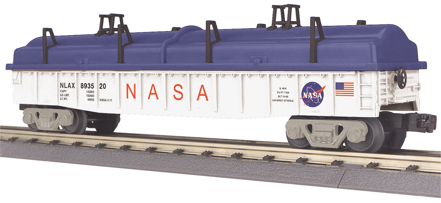 MTH RailKing 30-72233 O Gauge Gondola with Cover NASA NLAX 893526
