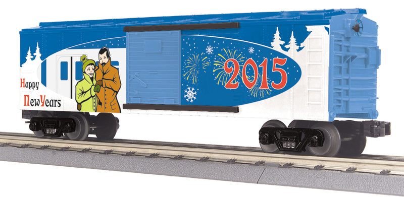 MTH RailKing 30-74781 O Gauge Boxcar Happy New Year 2015