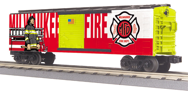 MTH RailKing 30-74996 O Gauge Boxcar Milwaukee Fire Department