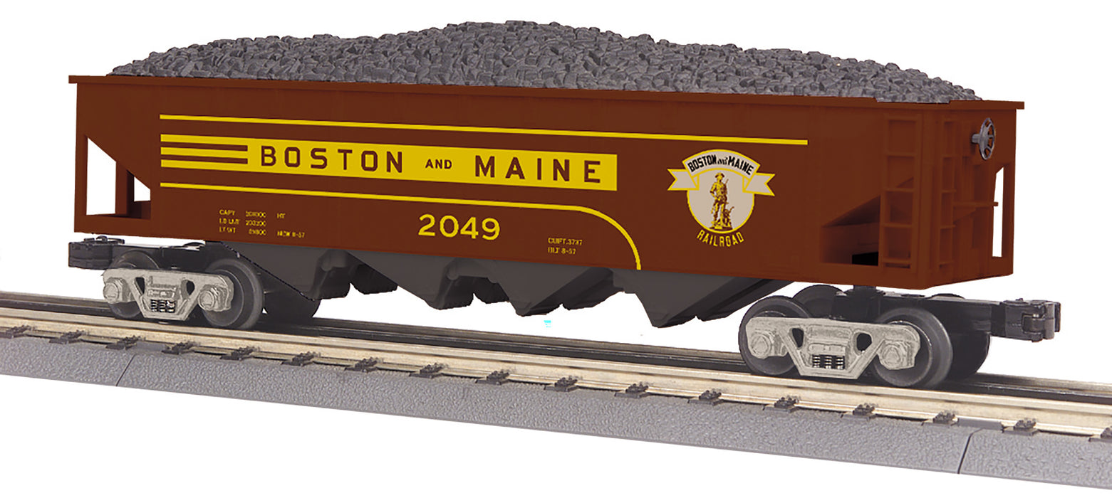 MTH Railking 30-75685 O Gauge 4 Bay Open Hopper Boston & Maine B&M #'s Vary