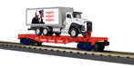 MTH RailKing 30-76937 O Gauge Flatcar with Trump "Fight" Box Truck