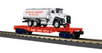 MTH RailKing 30-76938 O Gauge Flatcar with Trump Tanker Truck Load