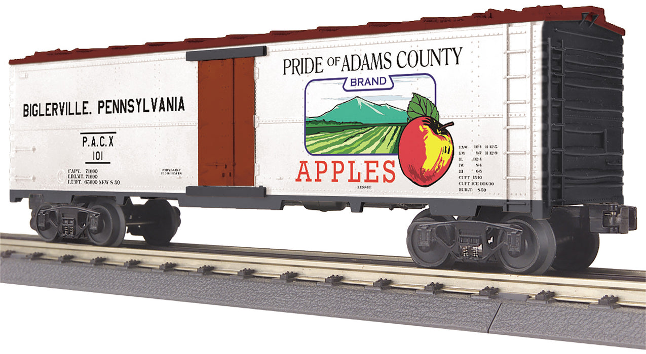 MTH RailKing 30-78228 O Gauge Steel Reefer Car Adam's County Apples