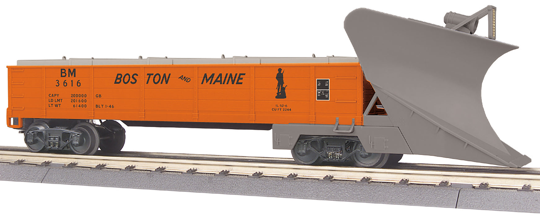 MTH Railking 30-79677 O Gauge Heavy Duty Snow Plow Boston & Maine B&M