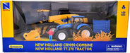 New Ray Toys 5765 1/32 New Holland Harvester CR9090 Combine and T7.270 Farm Tractor