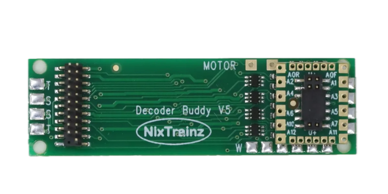Nix Trains NTZ6 Decoder Buddy V5B DCC Motherboard with 21-Pin Decoder Socket (12 Light Outputs)