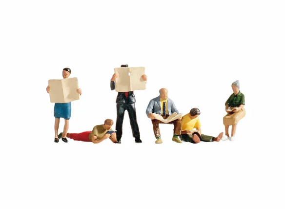 Noch 15575 HO Scale Figures People Reading