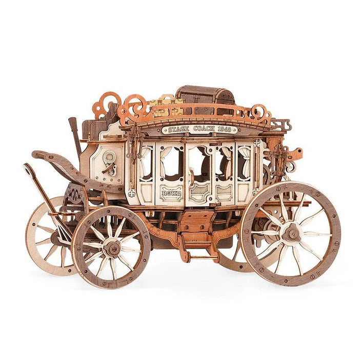 ROKR AMKA1 Mechanical Music Box 3D Wooden Puzzle - Rolling Stagecoach