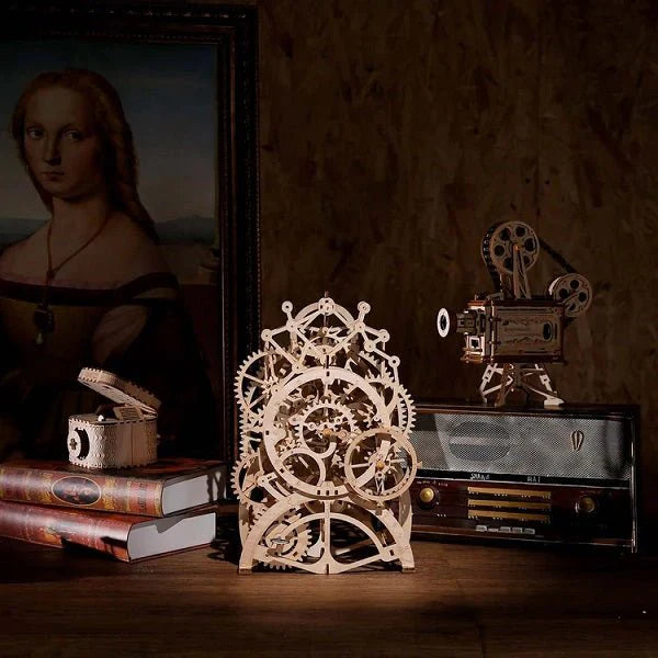 ROKR LK501 Mechanical Gears 3D Wooden Puzzle - Pendulum Clock - with wind-up spring