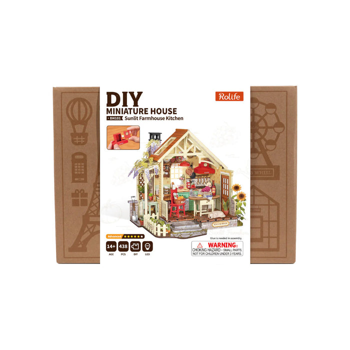 Rolife DH101 DIY Miniature House Kit - Sunlit Farmhouse Kitchen