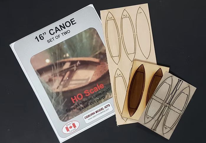 Osborn Model Kits 1006 HO Scale 16' Canoe 2 Pack Kit