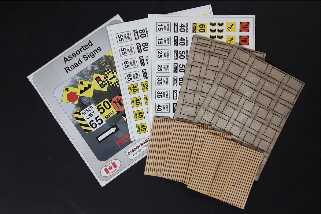 Osborn Model Kits 1012 HO Scale Assorted Road Signs Kit — White Rose ...