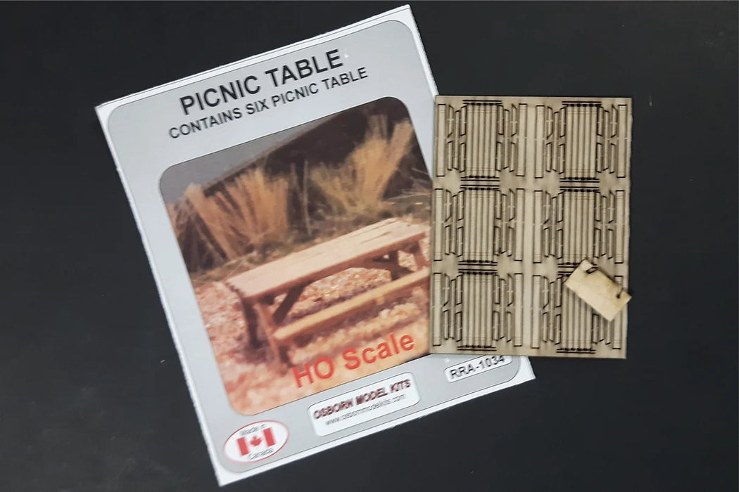 Osborn Model Kits 1034 HO Scale Picnic Table Kit (6 Pack)
