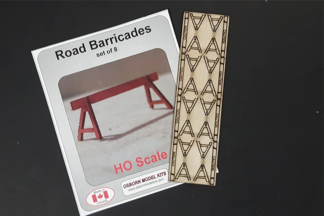 Osborn Model Kits 1040 HO Scale Road Barricades Kit (8 Pack)
