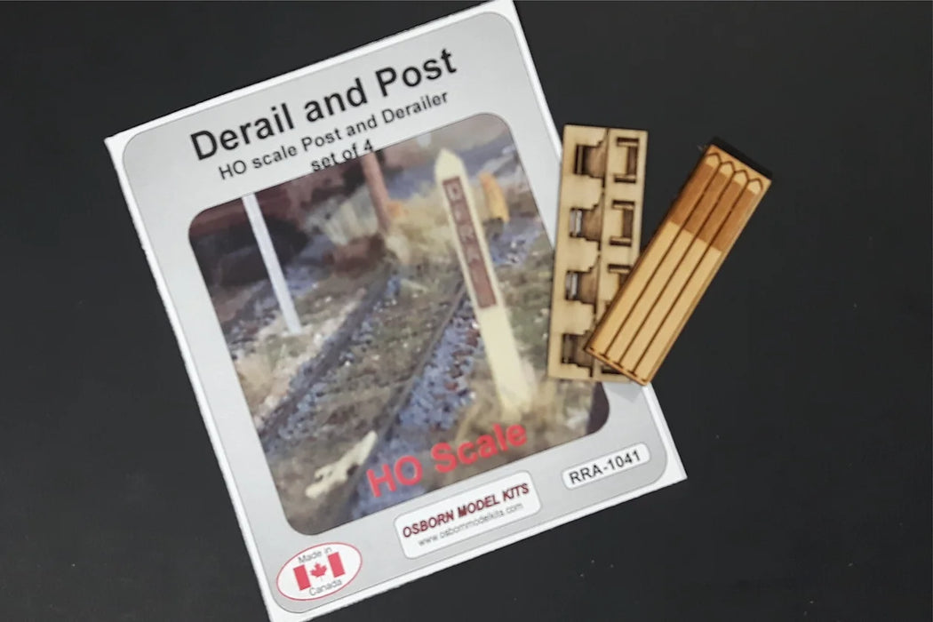 Osborn Model Kits 1041 HO Scale Derail and Post Kit (4 Pack)