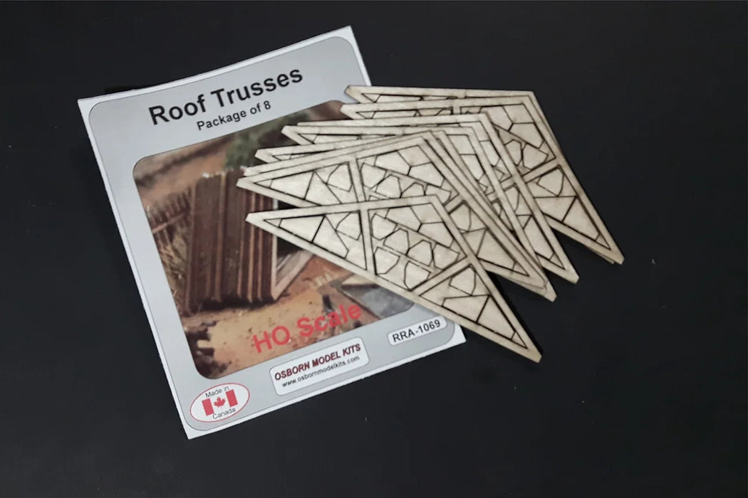 Osborn Model Kits 1069 HO Scale Roof Trusses Kit (8 Pack)