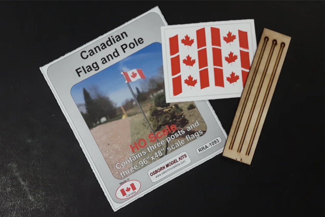 Osborn Model Kits 1093 HO Scale Canadian Flag with Pole Kit (3 Pack)