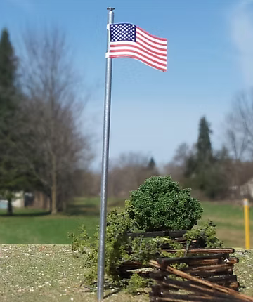 Osborn Model Kits 1094 HO Scale American Flag with Pole Kit (3 Pack)