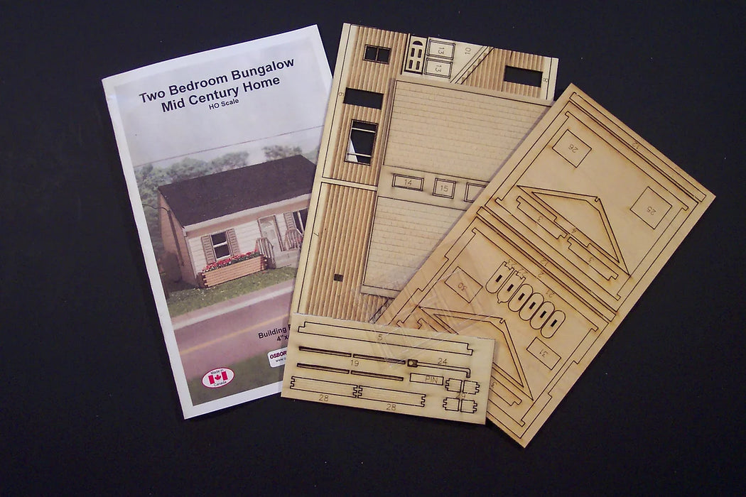Osborn Model Kits 1102 HO Scale Two Bedroom Bungalow Craftsman Kit