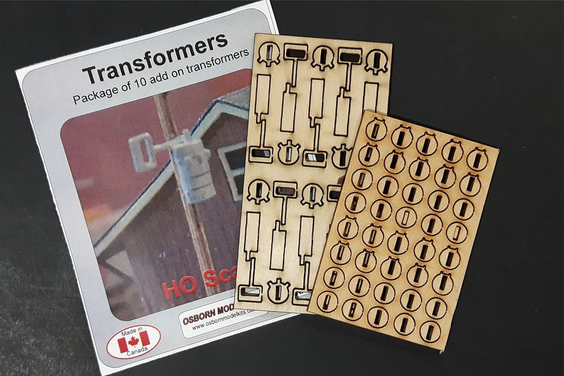 Osborn Model Kits 1106 HO Scale Transformers for Utility Poles (10 Pack)