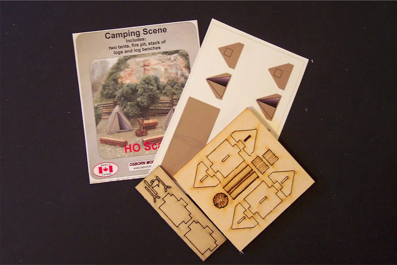 Osborn Model Kits 1113 HO Scale Camping Scene Kit