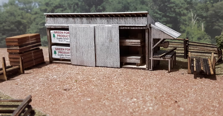 Osborn Model Kits 1118 HO Scale Lumber Shed with Cutting Station Craftsman Kit