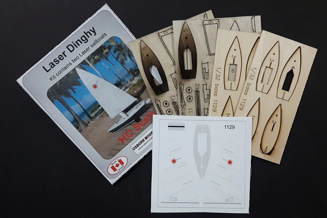 Osborn Model Kits 1129 HO Scale Laser Dinghy Sailboat Kit (2 Pack)