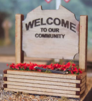 Osborn Model Kits 3021 N Scale Small Town Welcome Sign Kit
