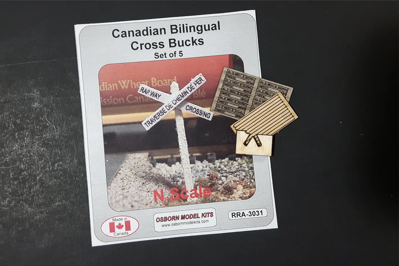 Osborn Model Kits 3031 N Scale Bilingual Cross Bucks Kit