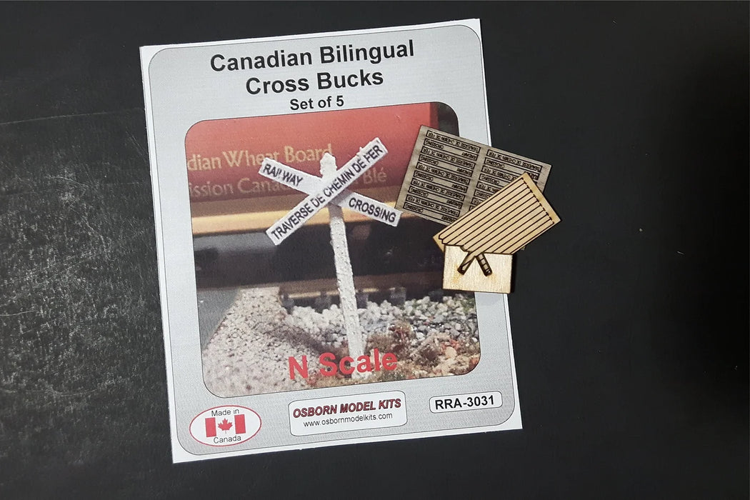 Osborn Model Kits 3031 N Scale Bilingual Cross Bucks Kit
