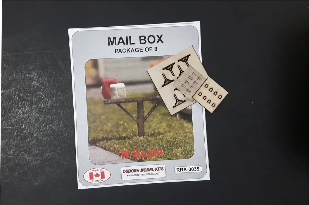 Osborn Model Kits 3035 N Scale Mail Boxes (8 Pack)