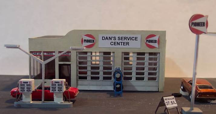 Osborn Model Kits 3045 N Scale Gas Station Kit