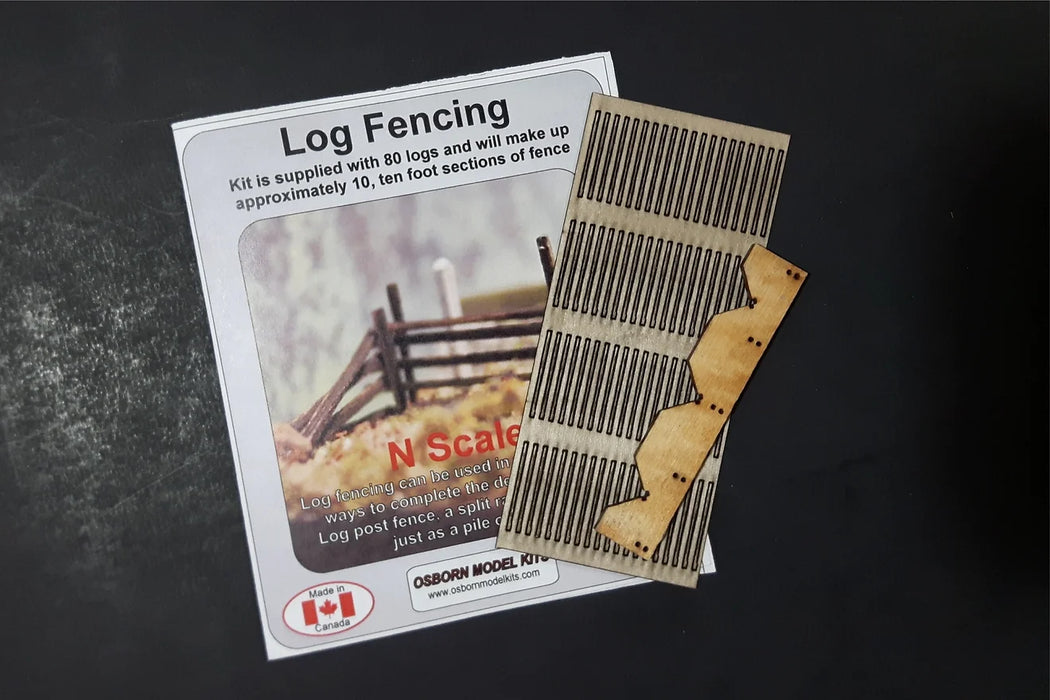 Osborn Model Kits 3082 N Scale Log Fence Kit
