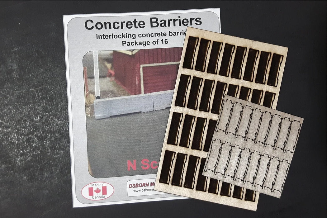 Osborn Model Kits 3087 N Scale Concrete Barriers Kit