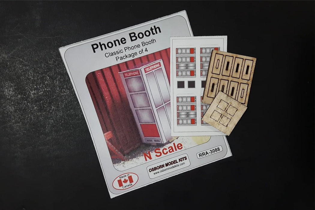 Osborn Model Kits 3088 N Scale Vintage Phone Booth Kit