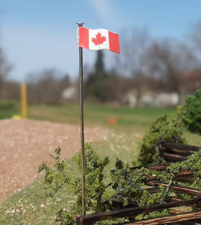 Osborn Model Kits 3093 N Scale Canadian Flag and Pole Kit (3 Pack)