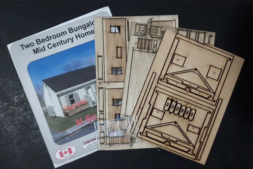 Osborn Model Kits 3102 N Scale Two Bedroom Bungalow Craftsman Kit