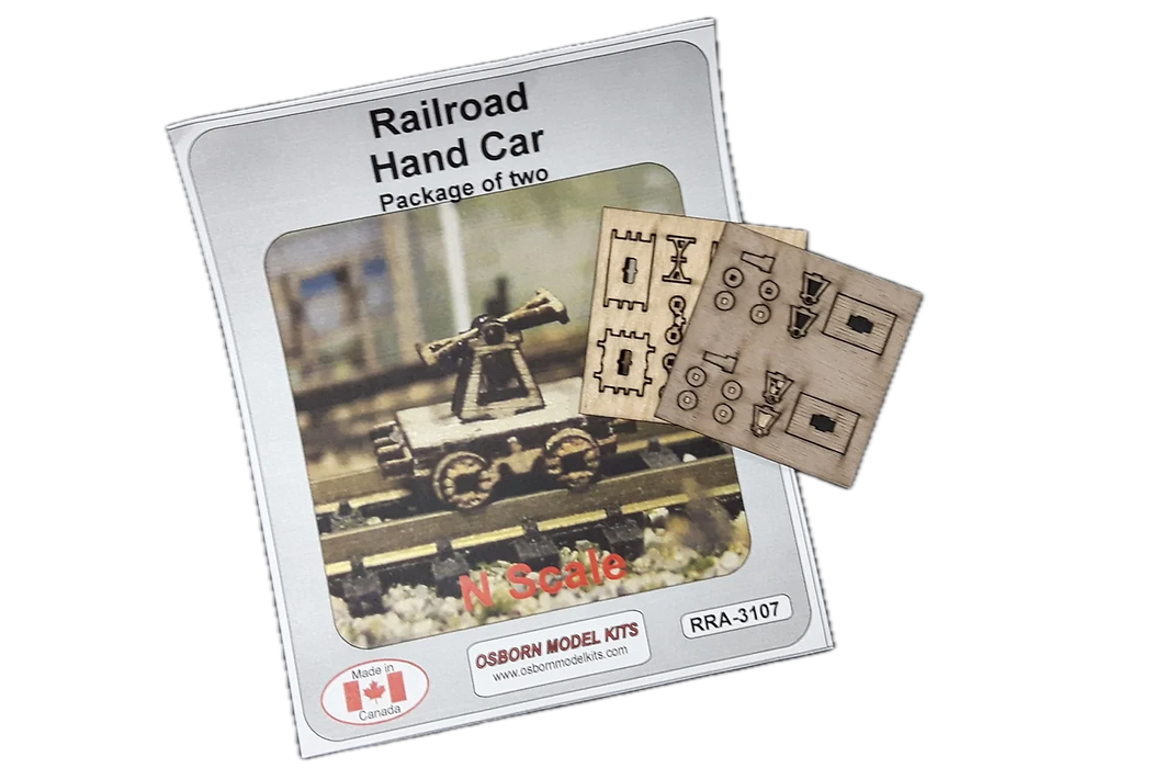Osborn Model Kits 3107 N Scale Static Railroad Hand Car Kit (2 Pack)