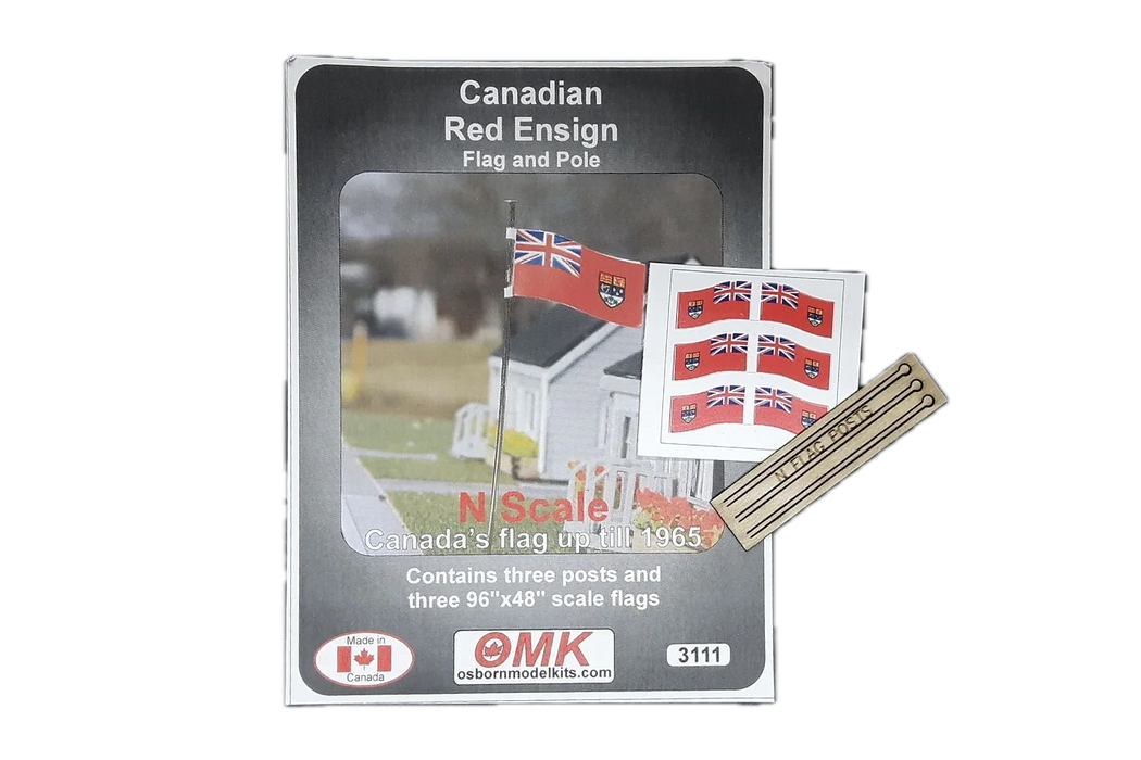 Osborn Model Kits 3111 N Scale Canadian Red Ensign Flag (3 Pack)