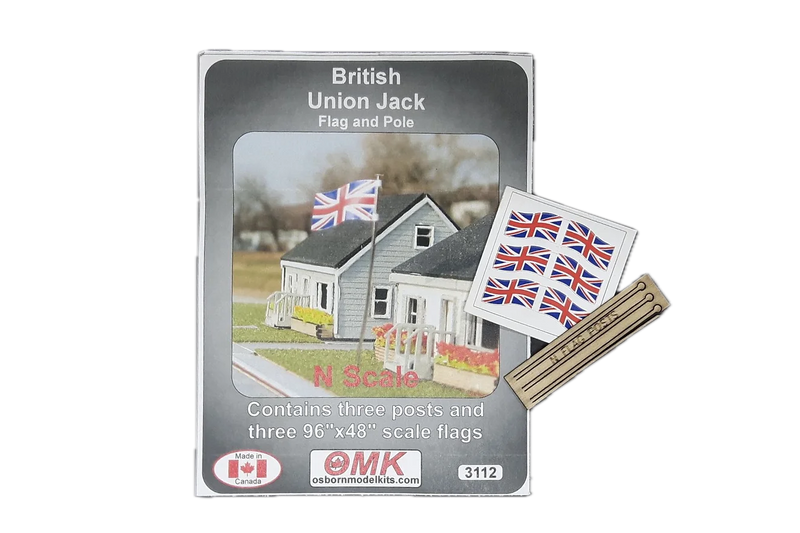 Osborn Model Kits 3112 N Scale British Union Jack (3 Pack)