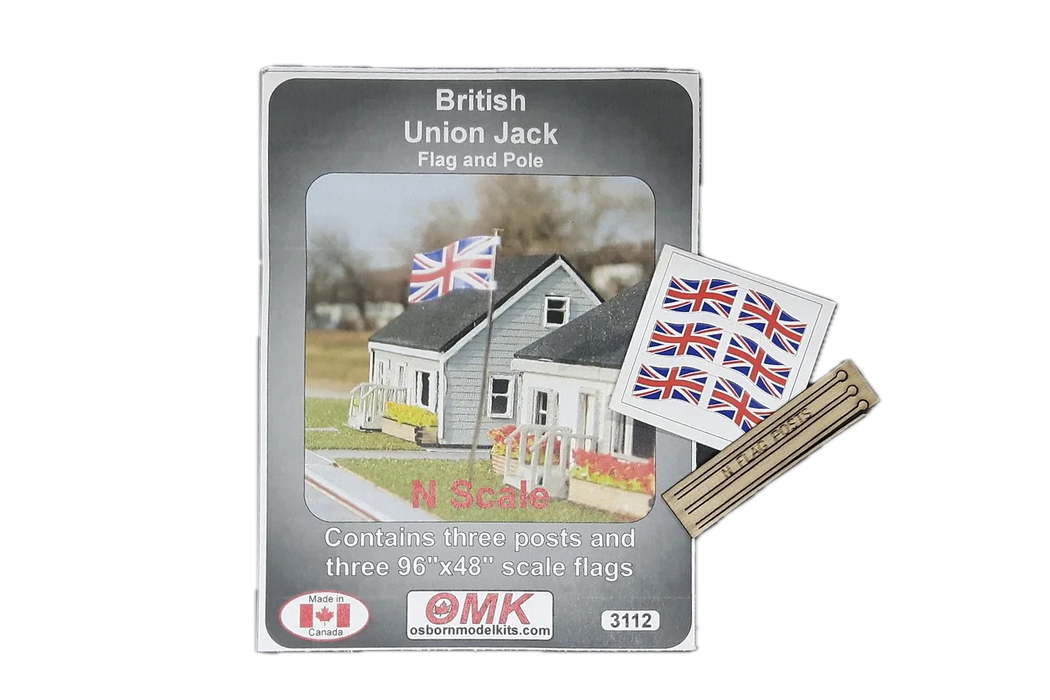 Osborn Model Kits 3112 N Scale British Union Jack (3 Pack)