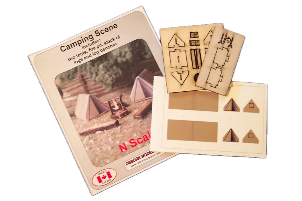 Osborn Model Kits 3113 N Scale Camp Scene Kit — White Rose Hobbies