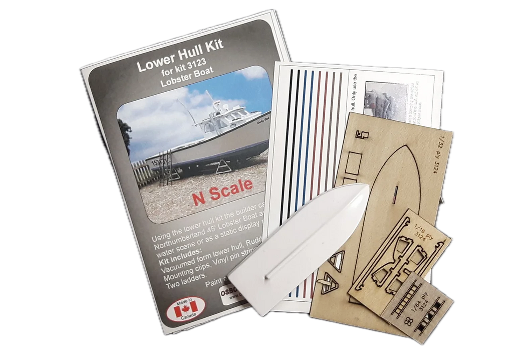 Osborn Model Kits 3124 N Scale Lobster Boat Lower Hull Kit