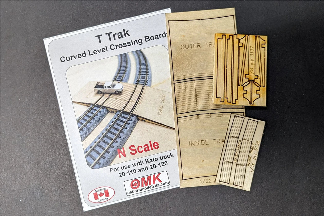 Osborn Model Kits 3138 N Scale Curved Level Crossing for Kato Track