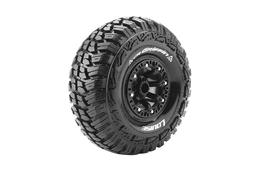 Louise RC L-T3235VB CR-Griffin Super Soft 2.2" Tire Mounted on Black Rim with 12mm Hex for 1/10 Crawlers (1 Pair)